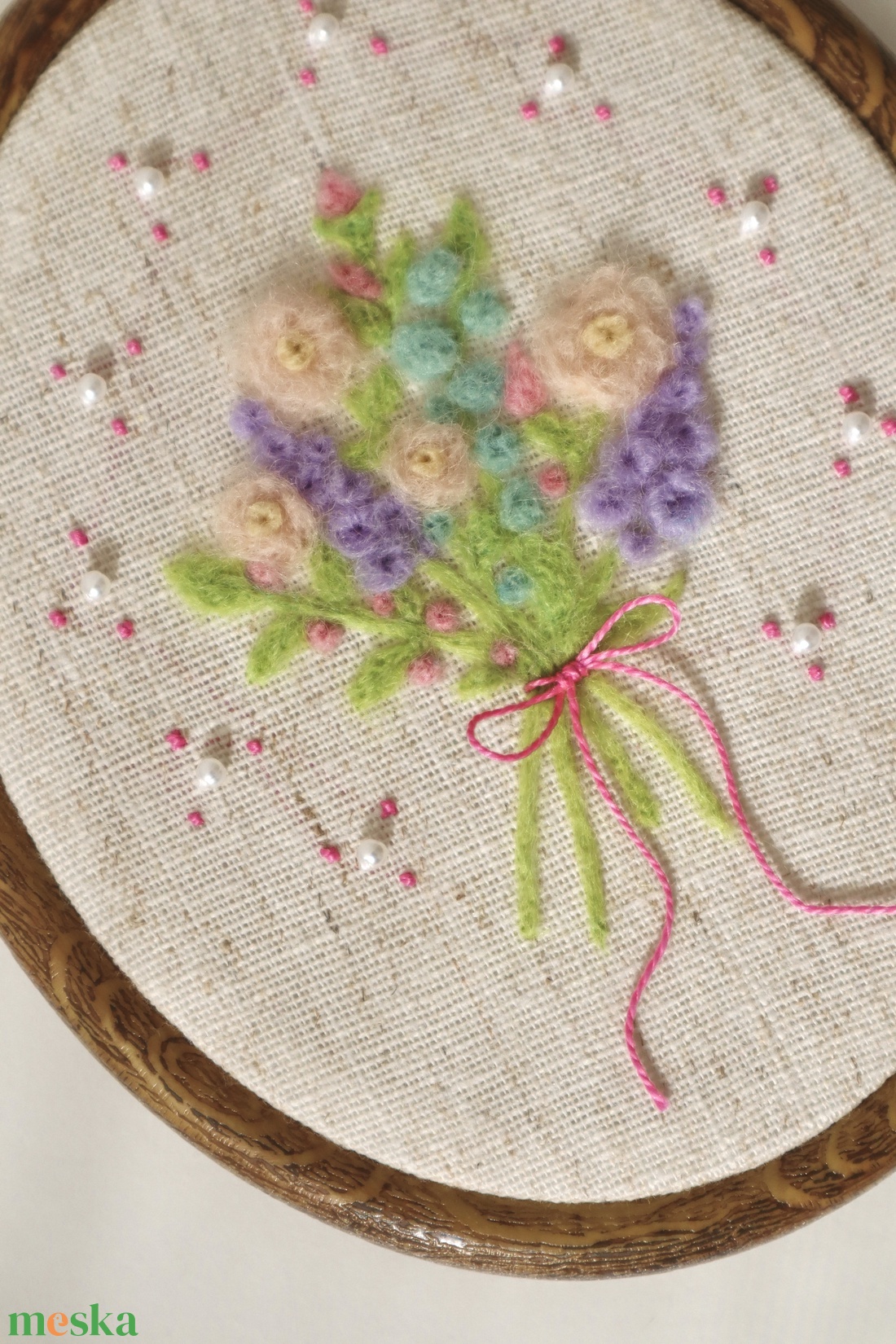 Kézzel nemezelt virágcsokor - otthon & életmód - dekoráció - dísztárgy - Meska.hu