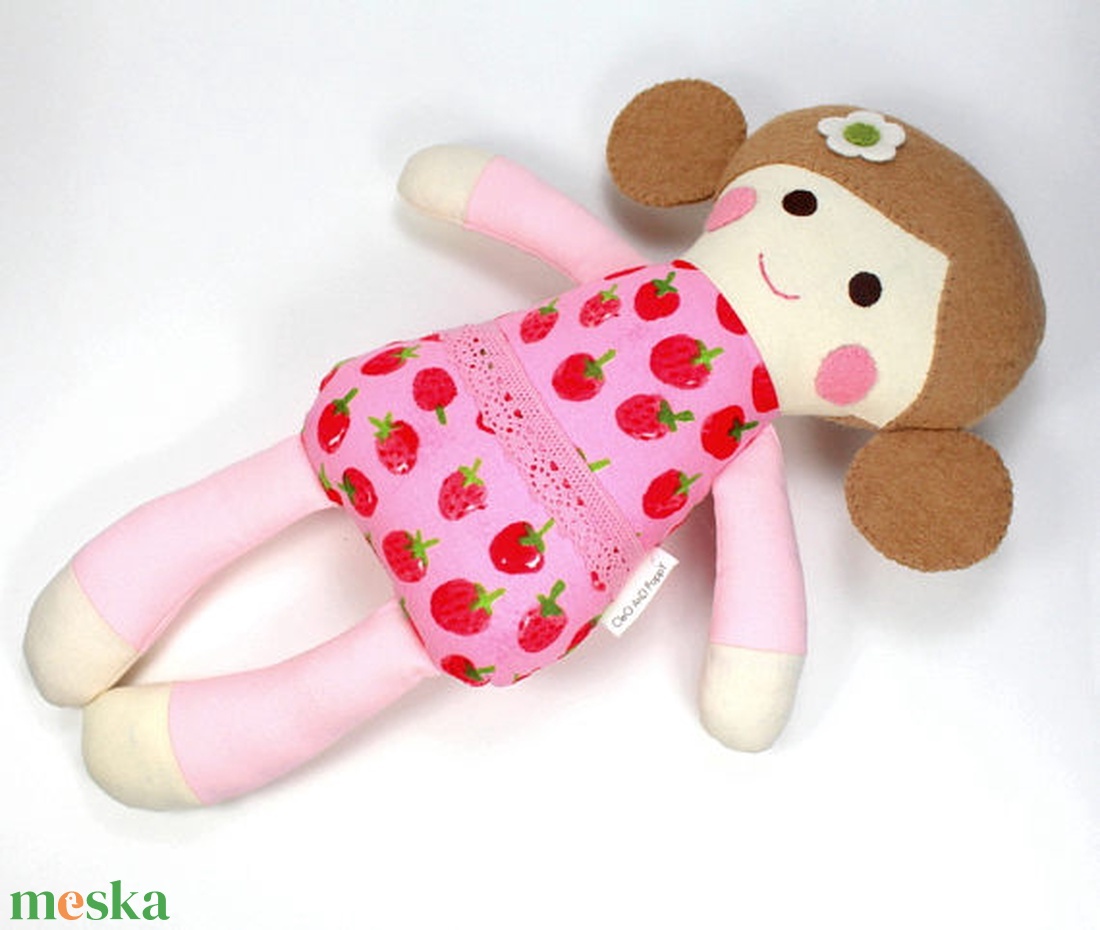 Alvó Kislány Organikus Textilbaba, Játékbaba, Textil baba, Textil Játék, Rongybaba - Piros Rózsaszín Eper Mintás Bella - - Meska.hu Alvó Kislány Organikus Textilbaba, Játékbaba, Textil baba, Textil Játék, Rongybaba - Piros Rózsaszín Eper Mintás Bella - - Meska.hu