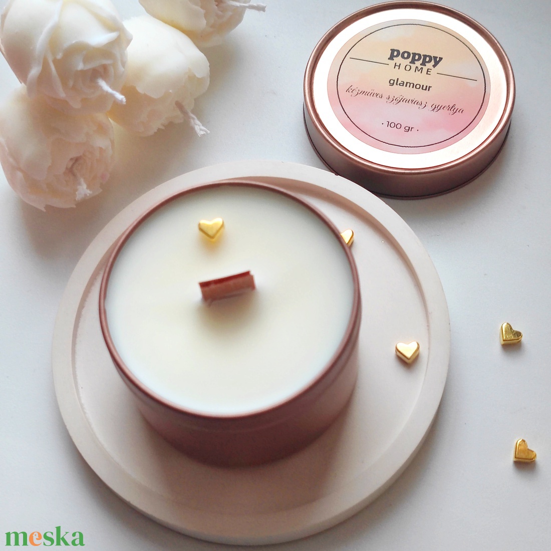 Glamour fa kanócos szójaviasz illatgyertya - otthon & életmód - gyertya, illat, aroma - gyertya - Meska.hu