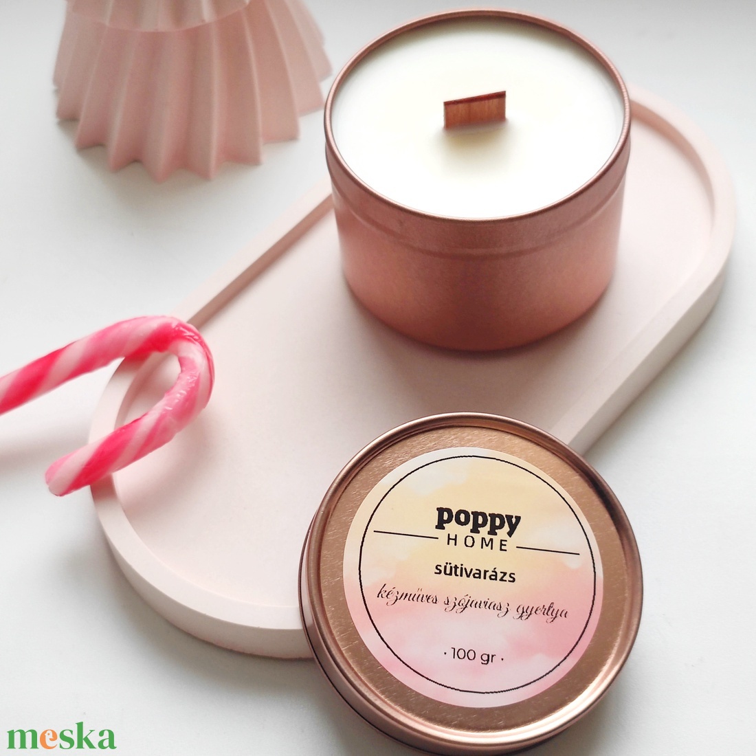 Sütivarázs fa kanócos szójaviasz illatgyertya - otthon & életmód - gyertya, illat, aroma - gyertya - Meska.hu