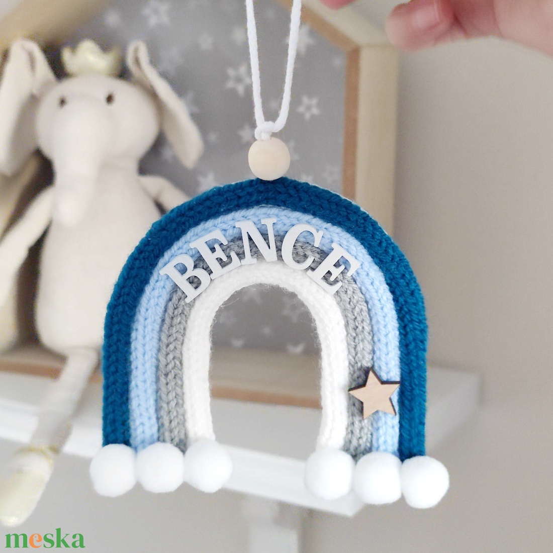 Óceán szivárvány falidísz - névre szóló S - baba - mama - babaszoba dekoráció - babanév dekoráció - Meska.hu