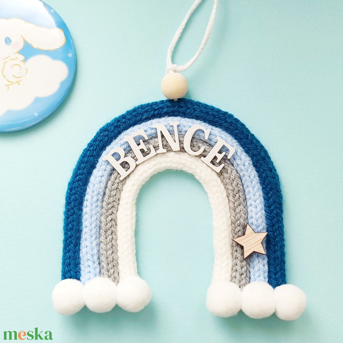 Óceán szivárvány falidísz - névre szóló S - baba - mama - babaszoba dekoráció - babanév dekoráció - Meska.hu