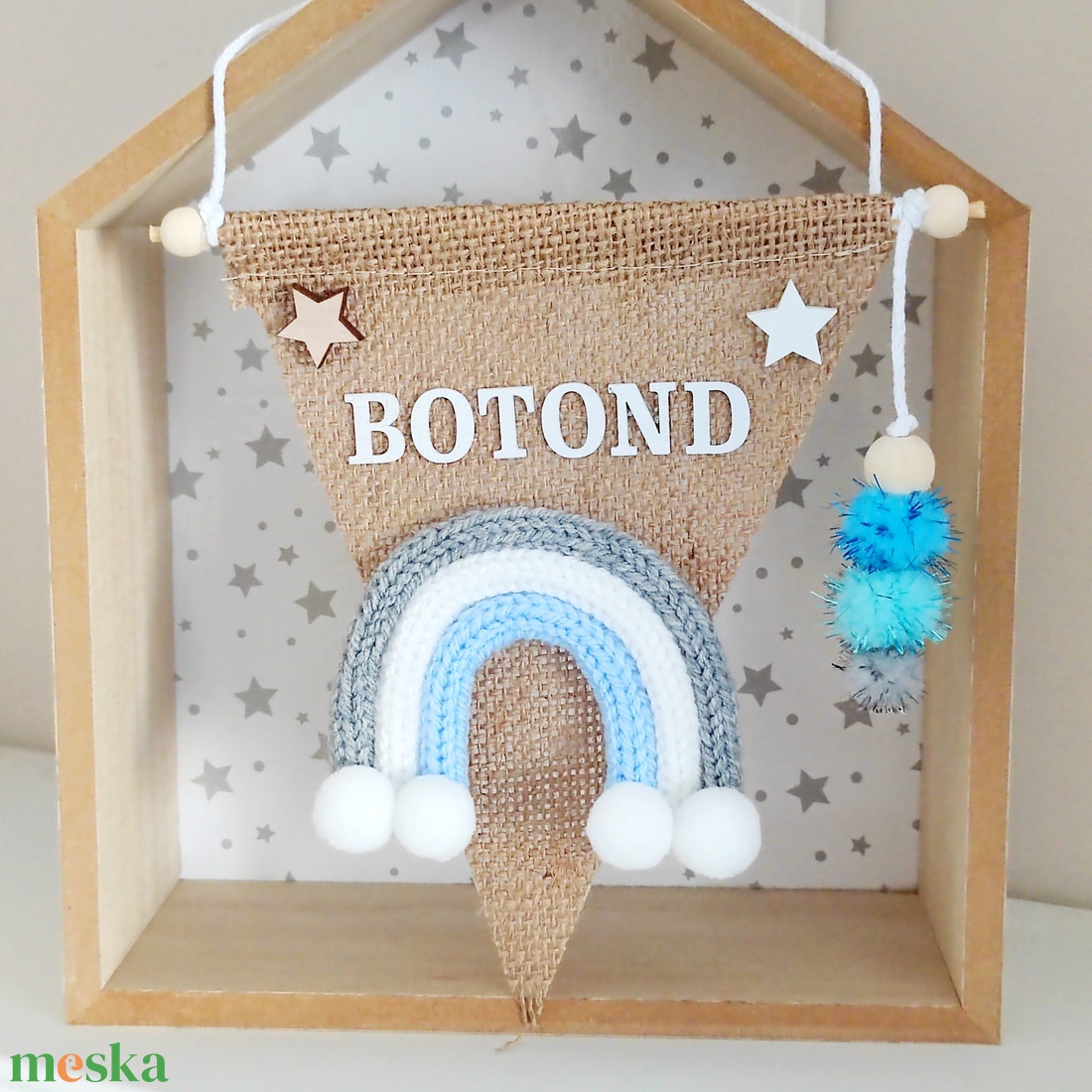  Szivárvány zászló - névre szóló - baba - mama - babaszoba dekoráció - babanév dekoráció - Meska.hu