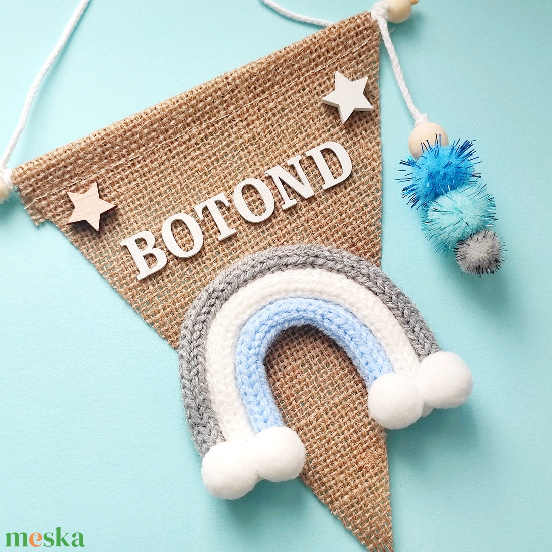  Szivárvány zászló - névre szóló - baba - mama - babaszoba dekoráció - babanév dekoráció - Meska.hu