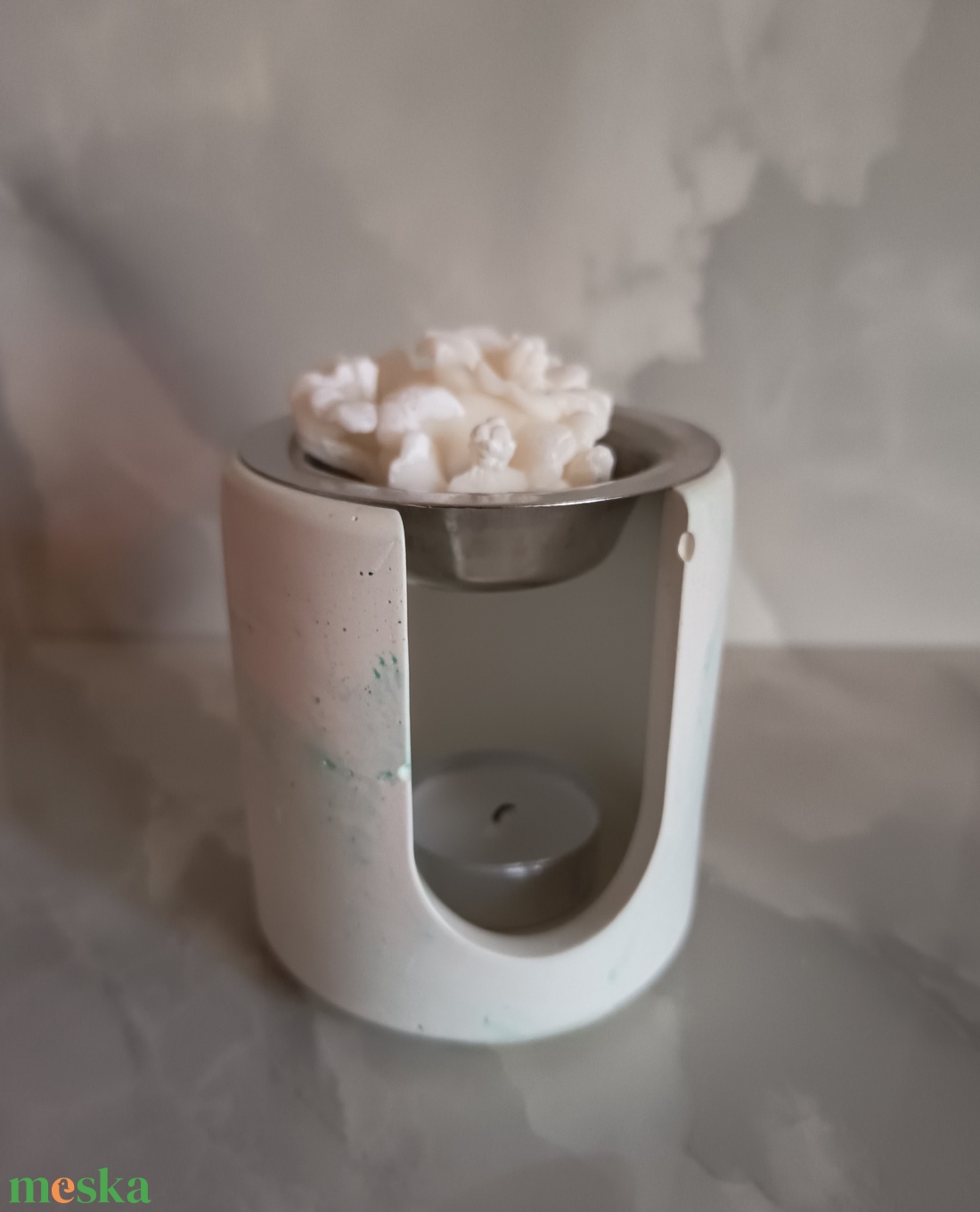 Kézműves Porcelánpor Aroma Párologtató és Illatviasz Tartó - otthon & életmód - dekoráció - asztal és polc dekoráció - asztaldísz - Meska.hu