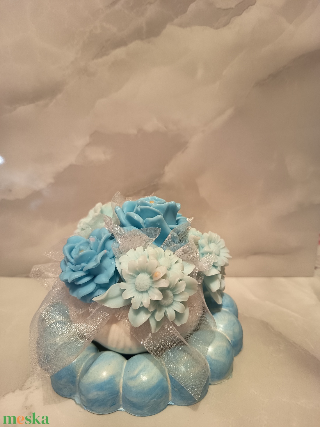 Elegáns kézműves illatviasz szett porcelánpor kaspóban és tálcán � Kézzel készült otthondekoráció - otthon & életmód - dekoráció - asztal és polc dekoráció - asztaldísz - Meska.hu