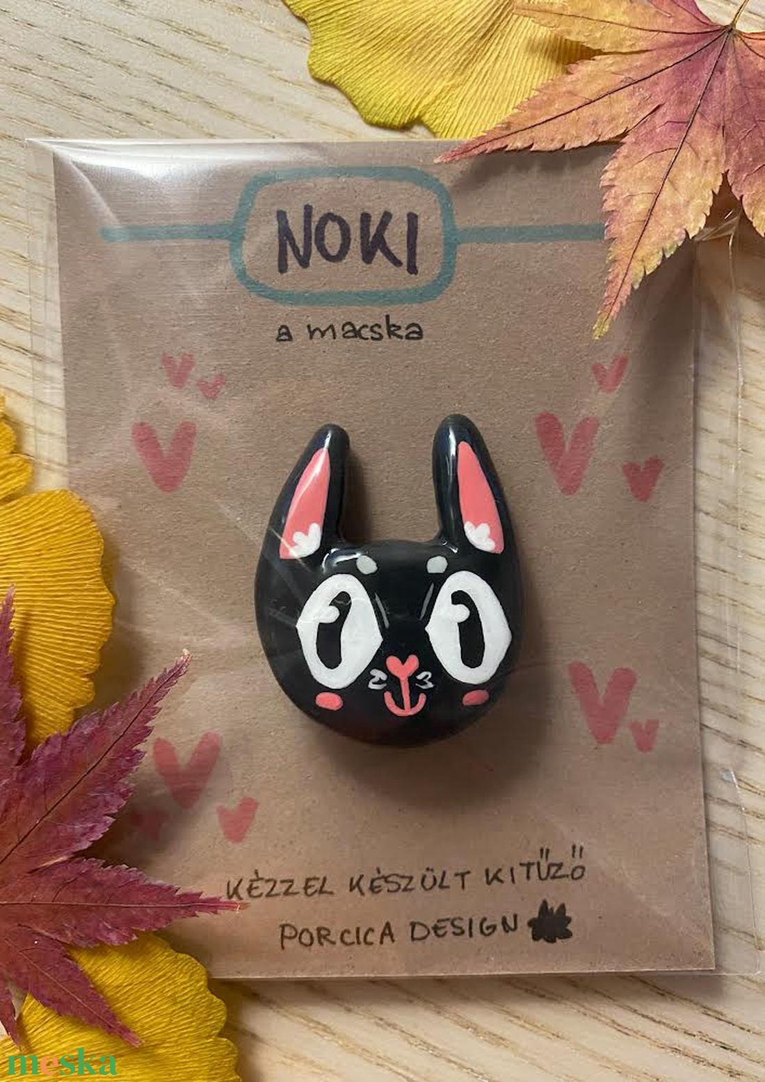 Noki a macska kitűző - ékszer - kitűző és bross - Meska.hu