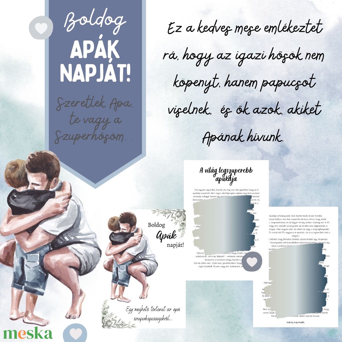 Szívmelengető, vicces és tanulságos nyomtatható mese Apák napjára tökéletes ajándék apukáknak gyerekektől! - otthon & életmód - papír, írószer - ajándékozás kellékei - képeslap, üdvözlőlap - Meska.hu Szívmelengető, vicces és tanulságos nyomtatható mese Apák napjára tökéletes ajándék apukáknak gyerekektől! - otthon & életmód - papír, írószer - ajándékozás kellékei - képeslap, üdvözlőlap - Meska.hu