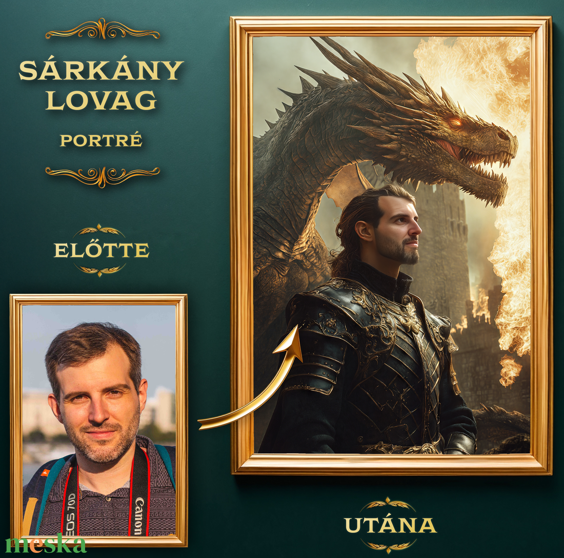 Sárkánylovag Portré a Fotódból (no.2), Ajándék Férfiaknak - művészet - grafika & illusztráció - digitális - Meska.hu