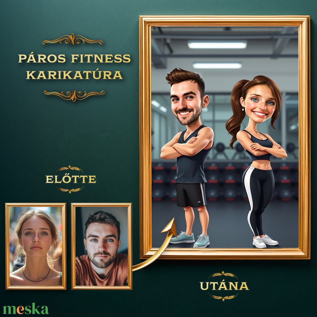 Páros Fitness Karikatúra a Fotódból (no.1) - művészet - grafika & illusztráció - digitális - Meska.hu