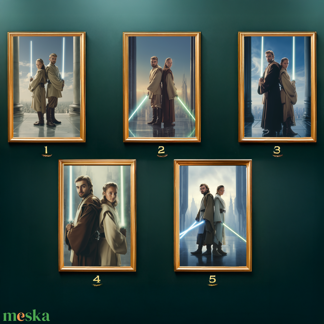 Páros Jedi portré fotóból, Star Wars Ajándék pároknak (no.1) - művészet - grafika & illusztráció - digitális - Meska.hu