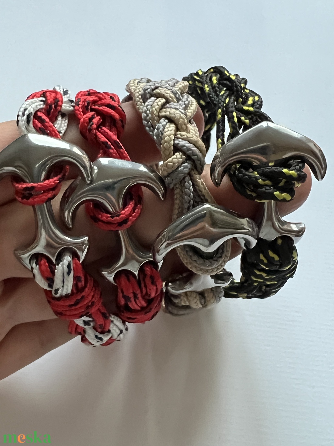 Fonott karköt horgonnyal - ékszer - karkötő - karperec - Meska.hu