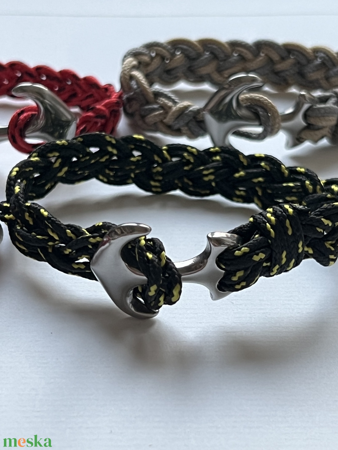 Fonott karköt horgonnyal - ékszer - karkötő - karperec - Meska.hu