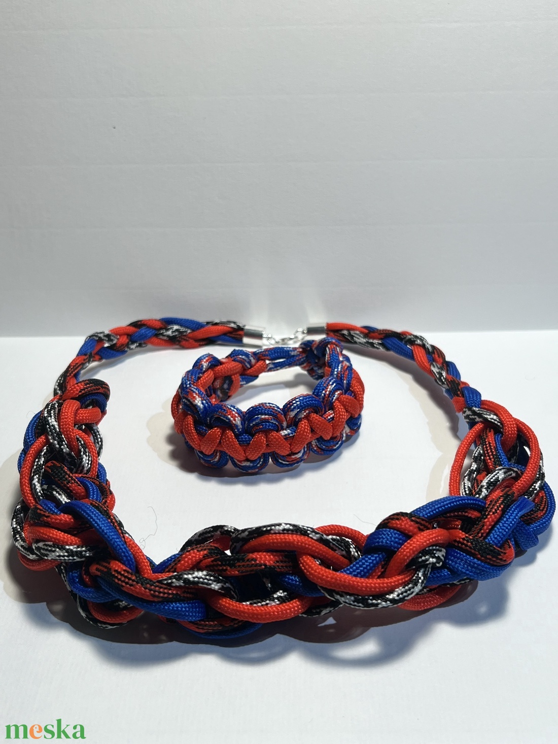 Paracord fonott nyaklánc  - ékszer - nyaklánc - medál nélküli nyaklánc - Meska.hu