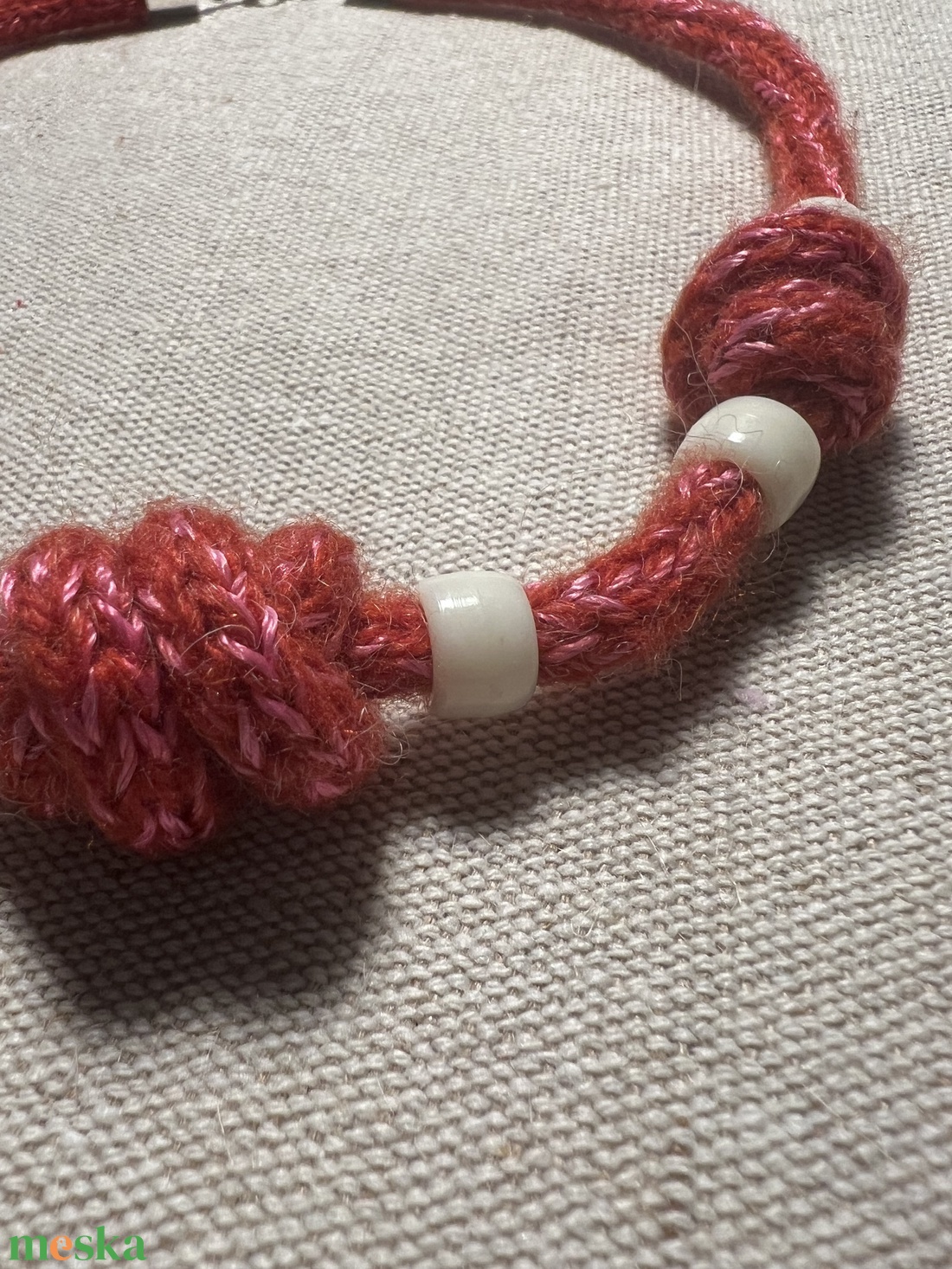 Téli kötött nyaklánc - ékszer - nyaklánc - medál nélküli nyaklánc - Meska.hu