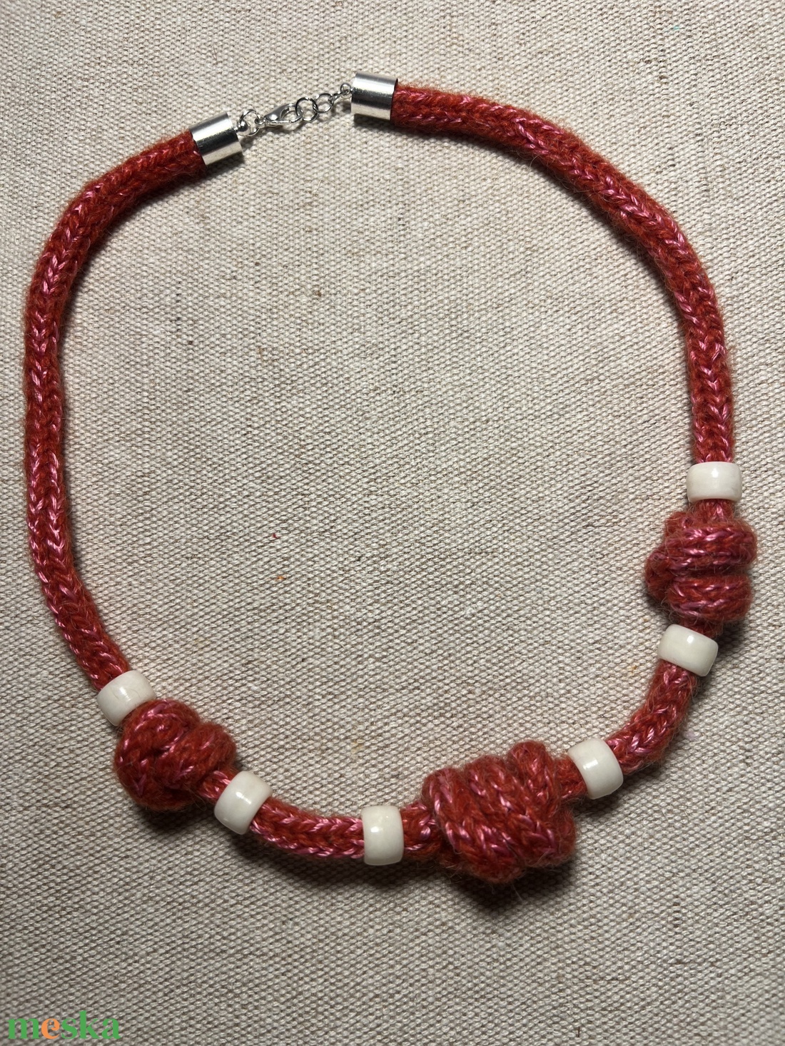 Téli kötött nyaklánc - ékszer - nyaklánc - medál nélküli nyaklánc - Meska.hu