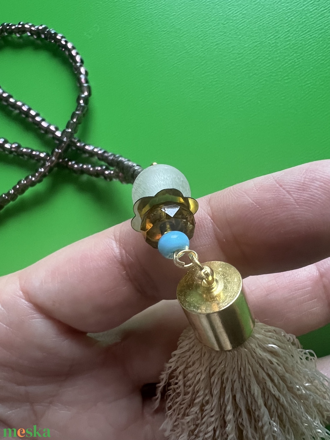 Gyöngy nyakl�nc bojttal - ékszer - nyaklánc - hosszú nyaklánc - Meska.hu