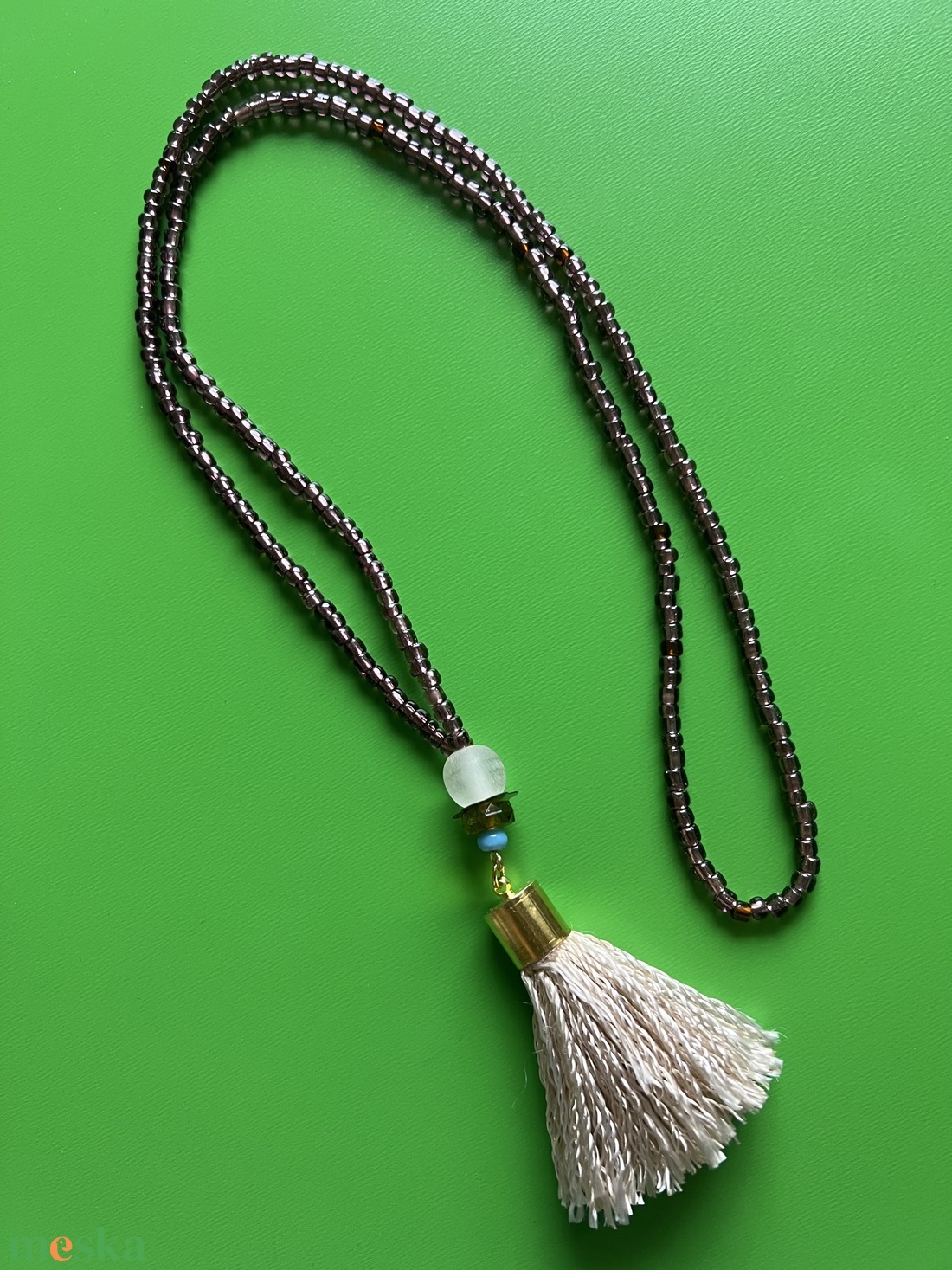 Gyöngy nyakl�nc bojttal - ékszer - nyaklánc - hosszú nyaklánc - Meska.hu