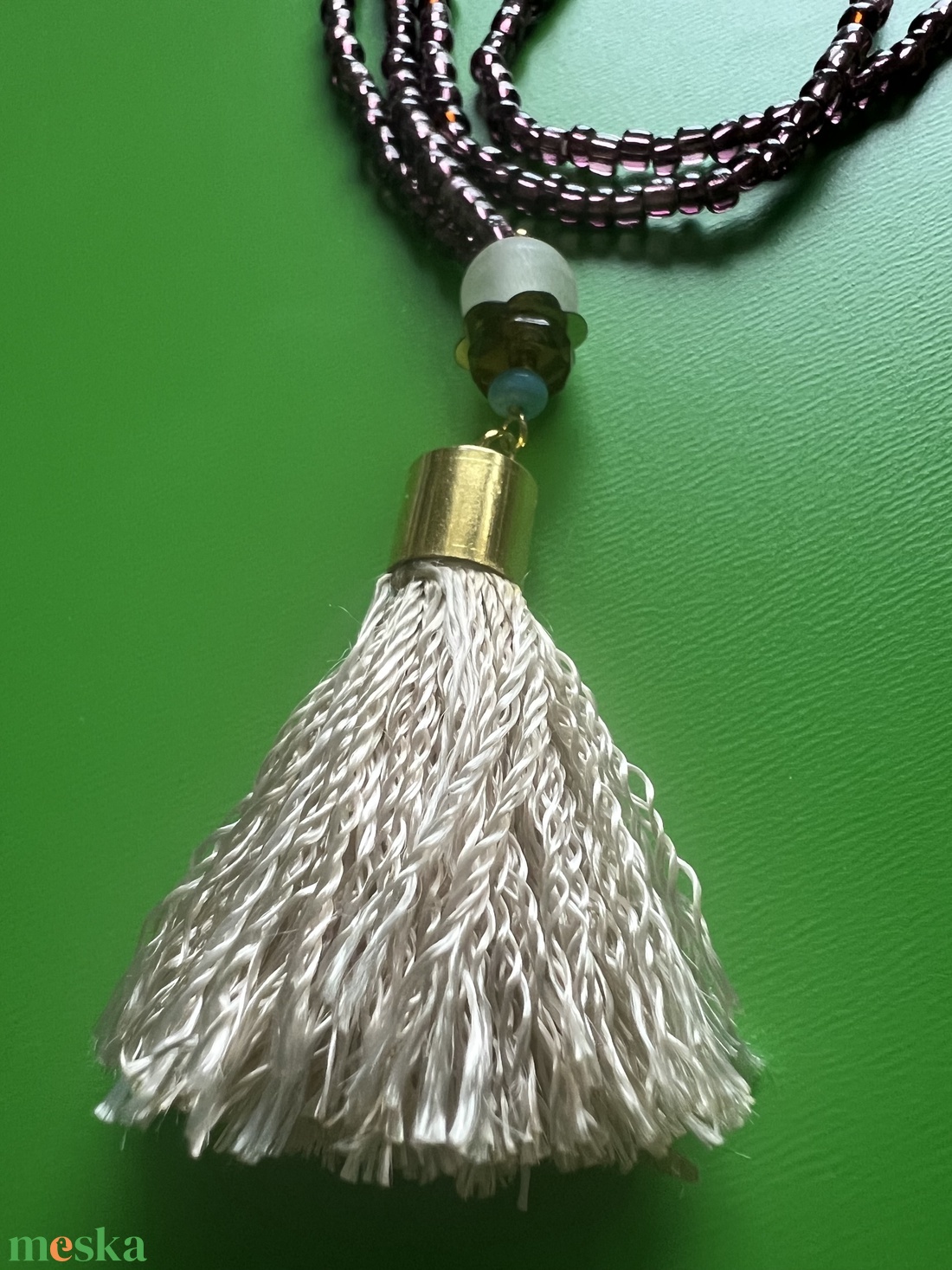 Gyöngy nyakl�nc bojttal - ékszer - nyaklánc - hosszú nyaklánc - Meska.hu