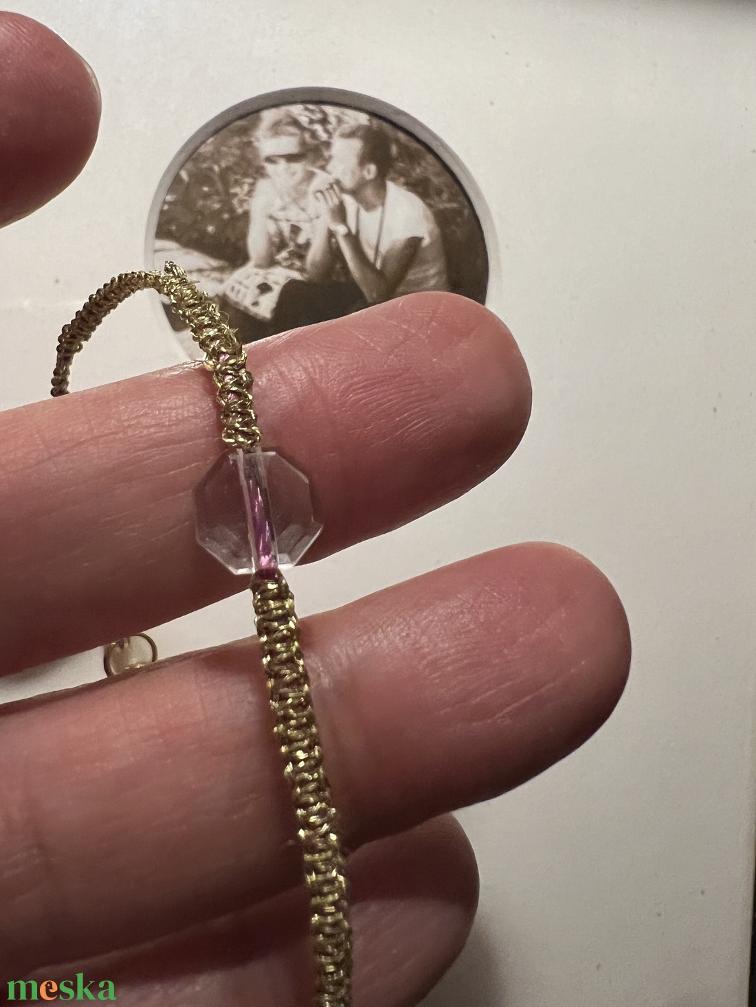 Vékony makramézott karkötő - ékszer - karkötő - fonott karkötő - Meska.hu