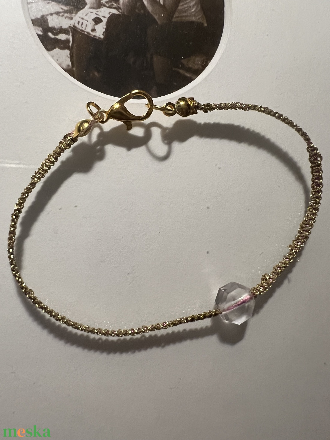 Vékony makramézott karkötő - ékszer - karkötő - fonott karkötő - Meska.hu