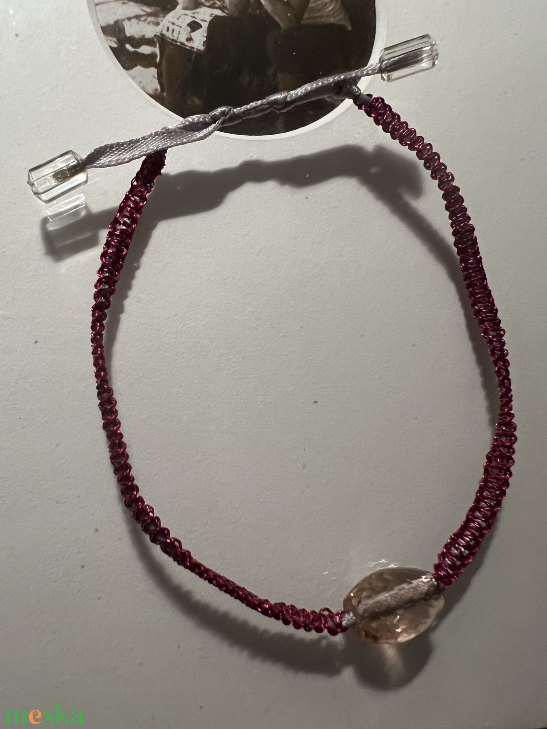 Vékony makramézott karkötő - ékszer - karkötő - fonott karkötő - Meska.hu