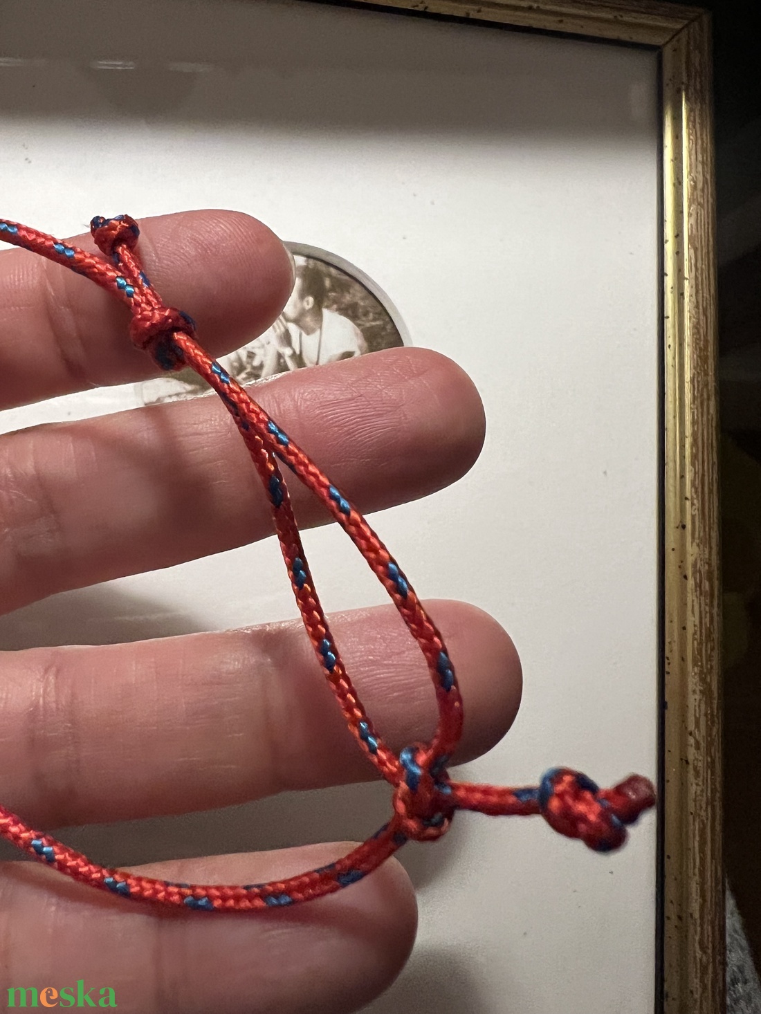 Karkötő kék gyönggyel - ékszer - karkötő - gyöngyös karkötő - Meska.hu