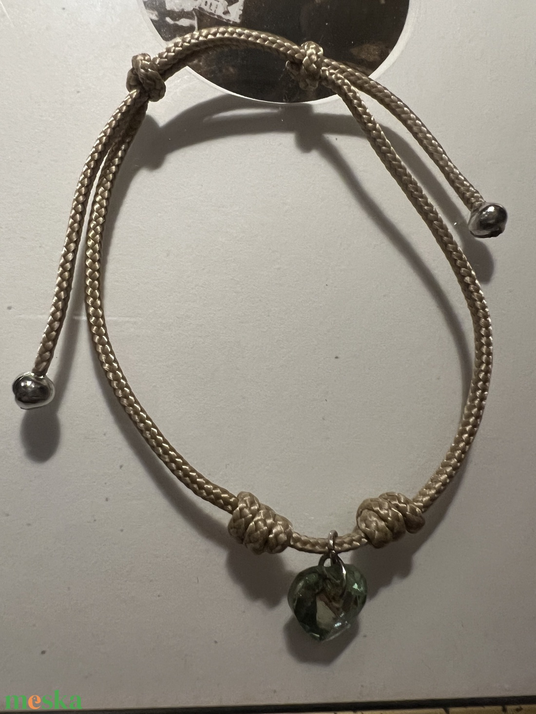 Karkötő zöld szivvel - ékszer - karkötő - gyöngyös karkötő - Meska.hu