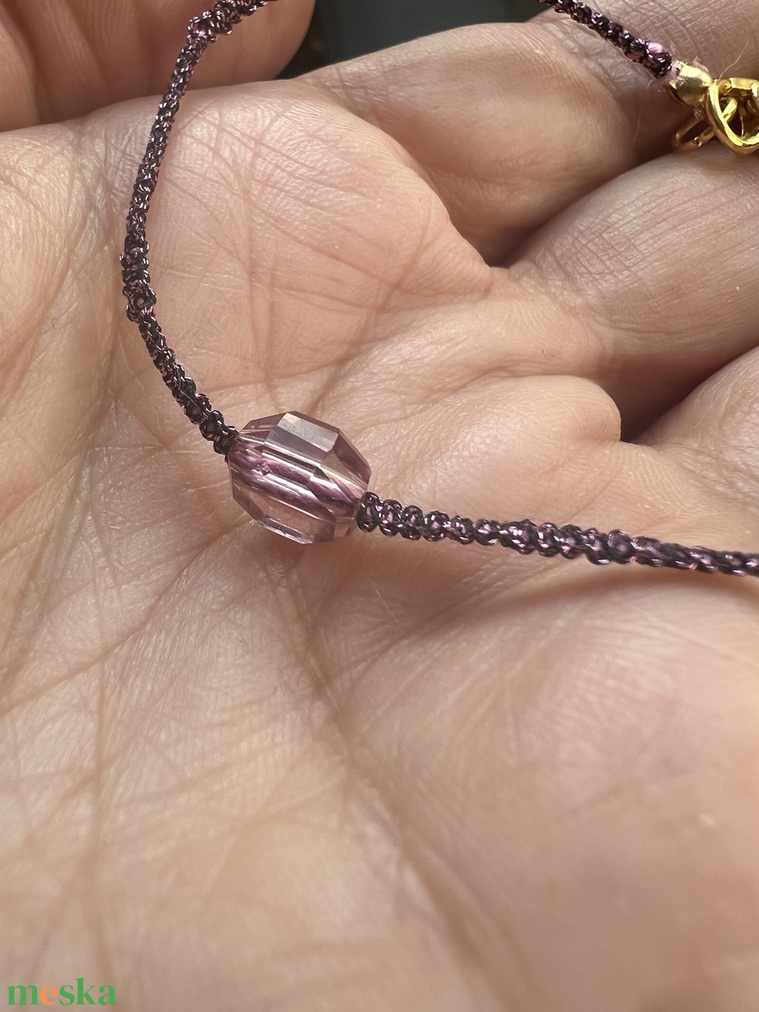 Vékony makramézott karkötő - ékszer - karkötő - fonott karkötő - Meska.hu