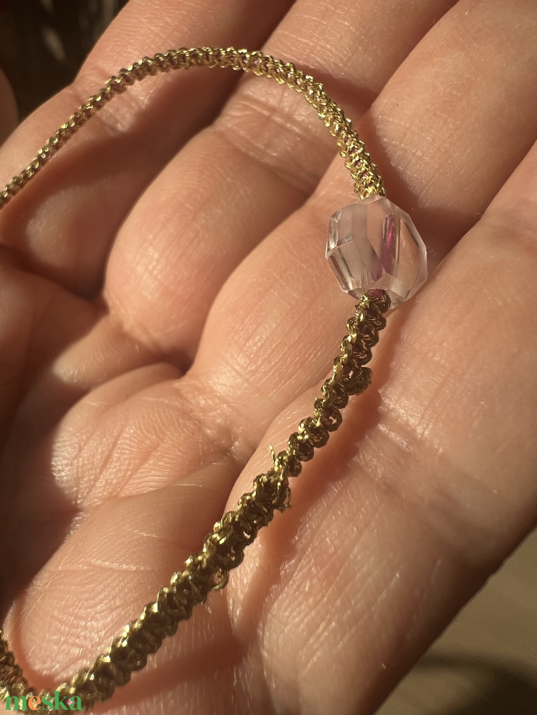 Vékony makramézott karkötő - ékszer - karkötő - fonott karkötő - Meska.hu