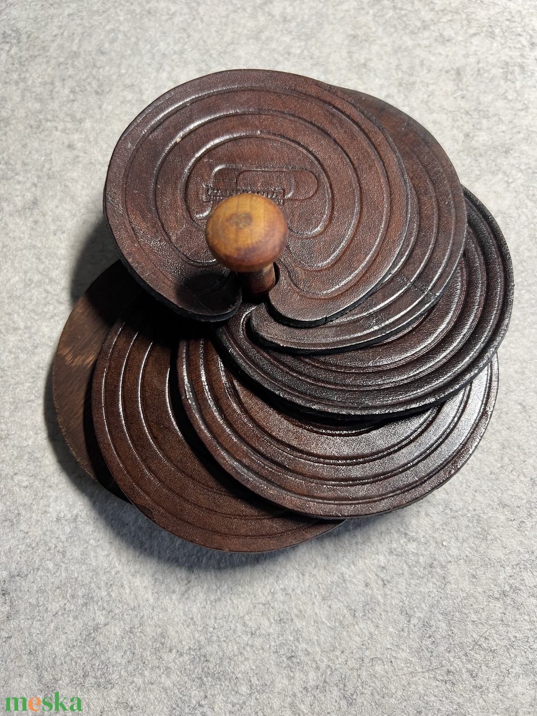 Bőr poháral�tet készlet - otthon & életmód - konyhafelszerelés, tálalás - tálalás - tányér- és poháralátét - Meska.hu