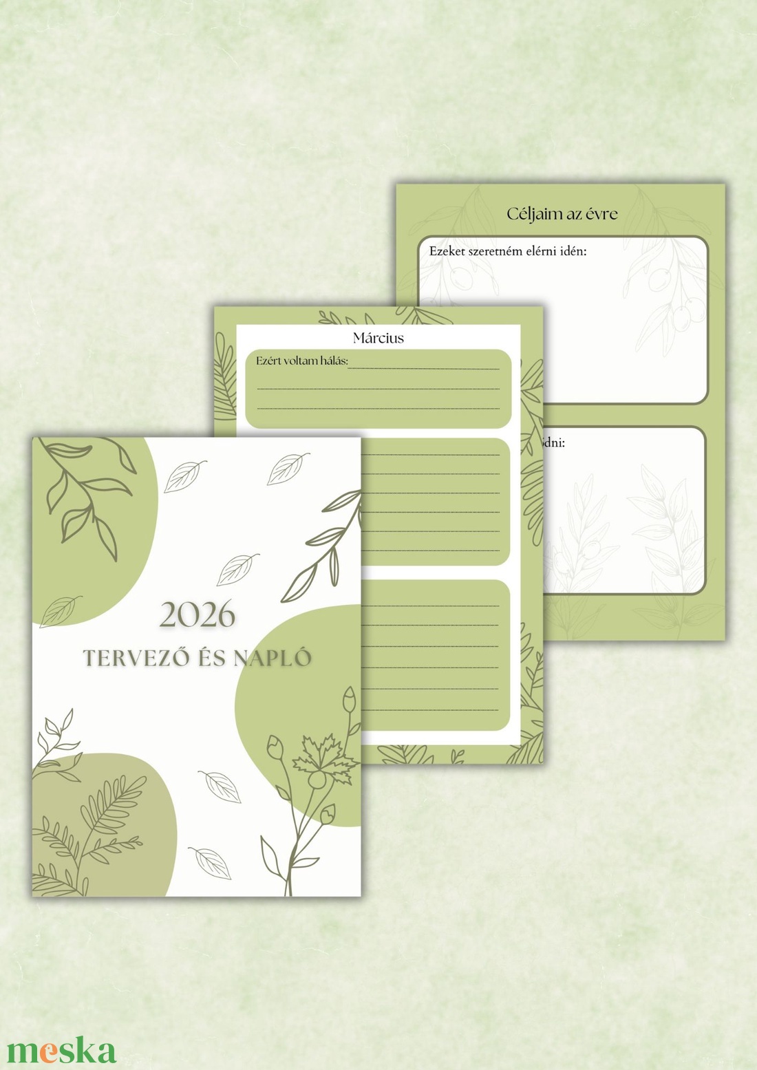 Oliva Napló és tervező 2026 - otthon & életmód - papír, írószer - jegyzetfüzet & napló - Meska.hu