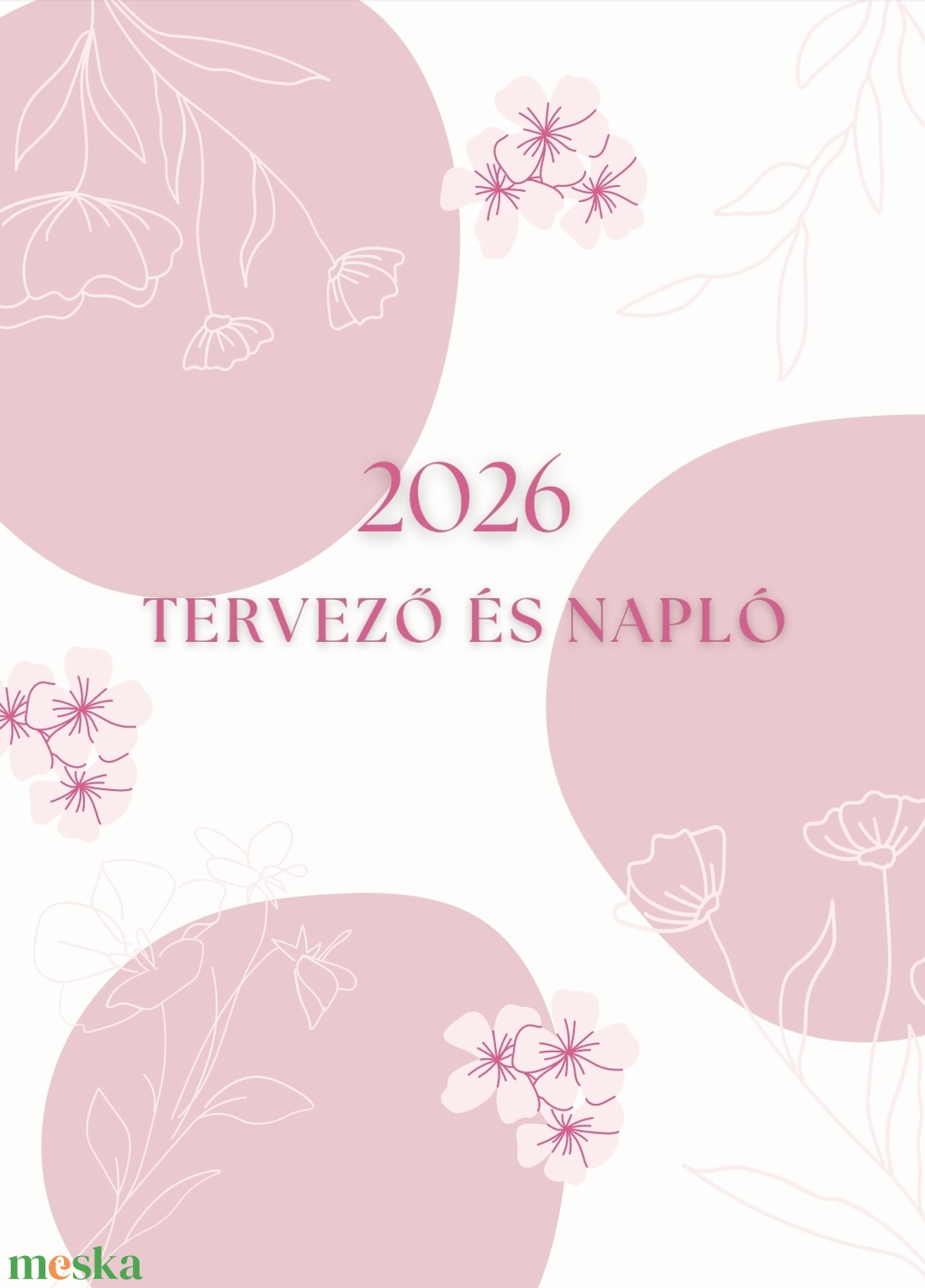 Pink napló és tervező 2026 - otthon & életmód - papír, írószer - jegyzetfüzet & napló - Meska.hu