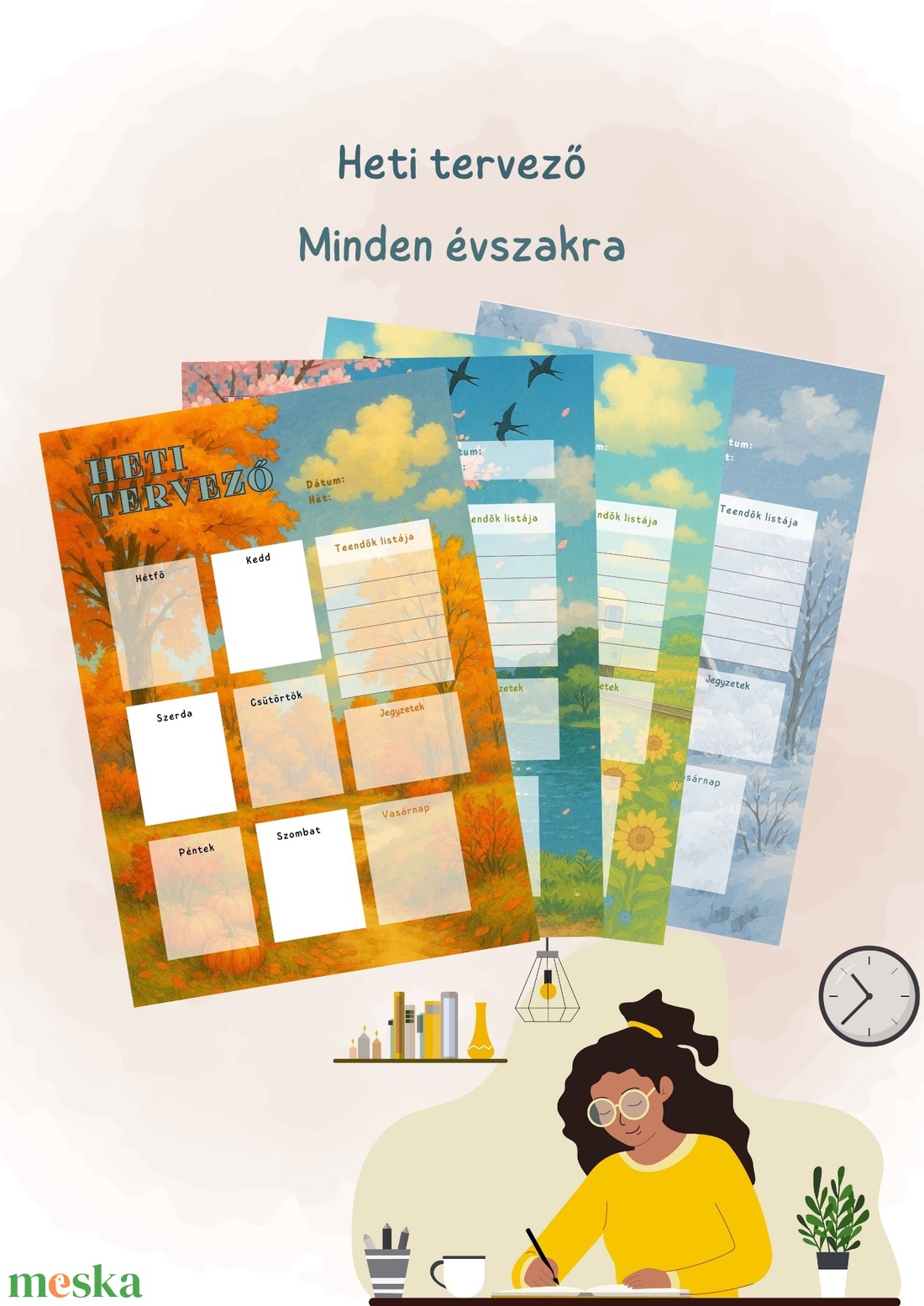 Heti tervező 4 évszakra - otthon & életmód - papír, írószer - naptár & tervező - Meska.hu Heti tervező 4 évszakra - otthon & életmód - papír, írószer - naptár & tervező - Meska.hu