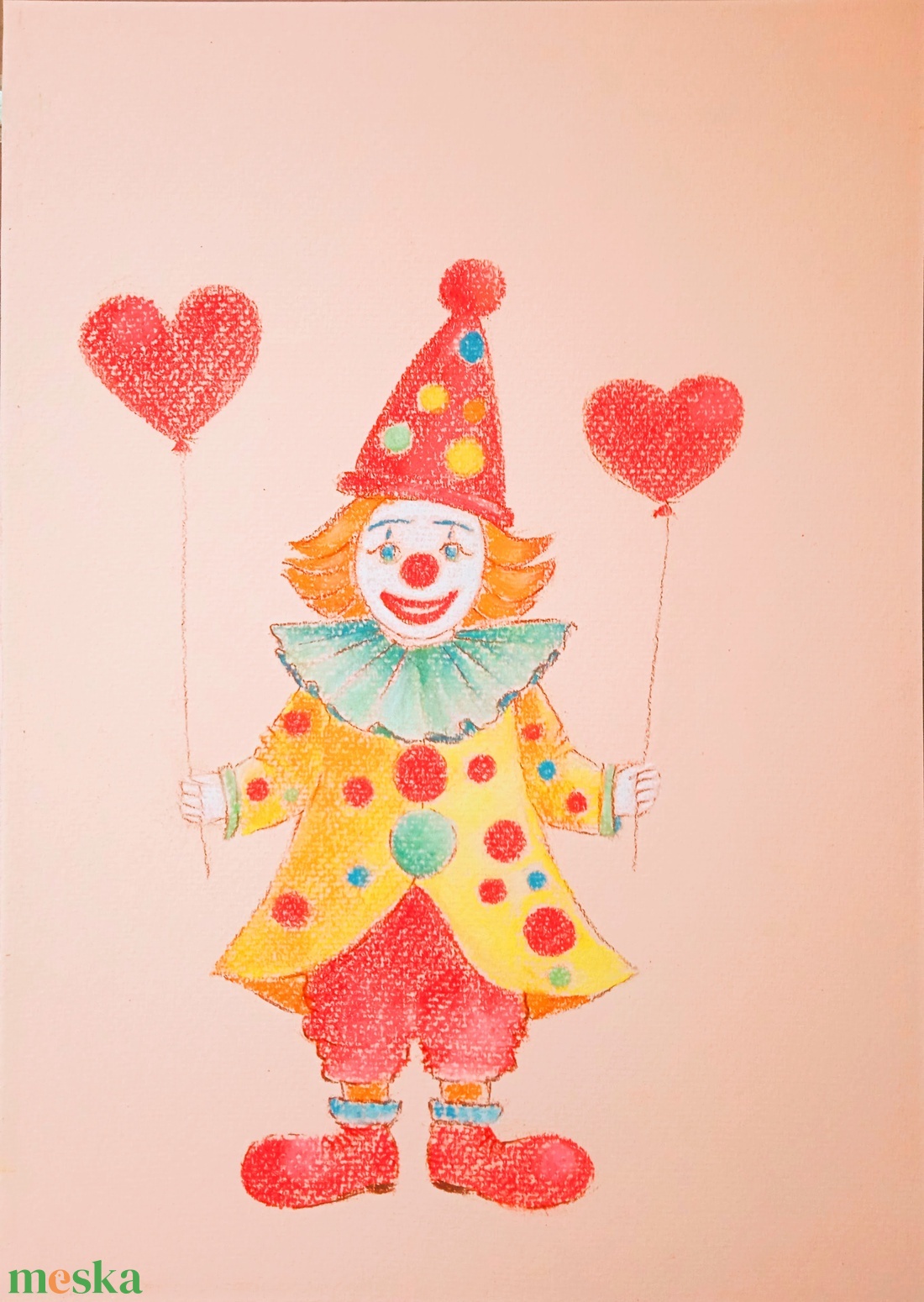 Bohócka - művészet - festmény - pasztell - Meska.hu