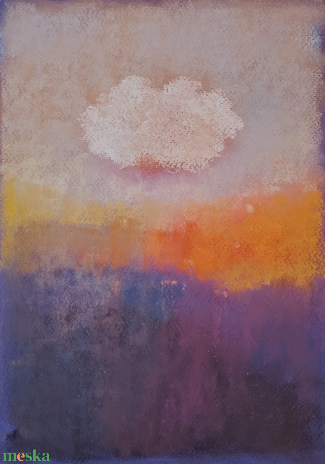 Egyszem felhő - színtanulmány - művészet - festmény - pasztell - Meska.hu