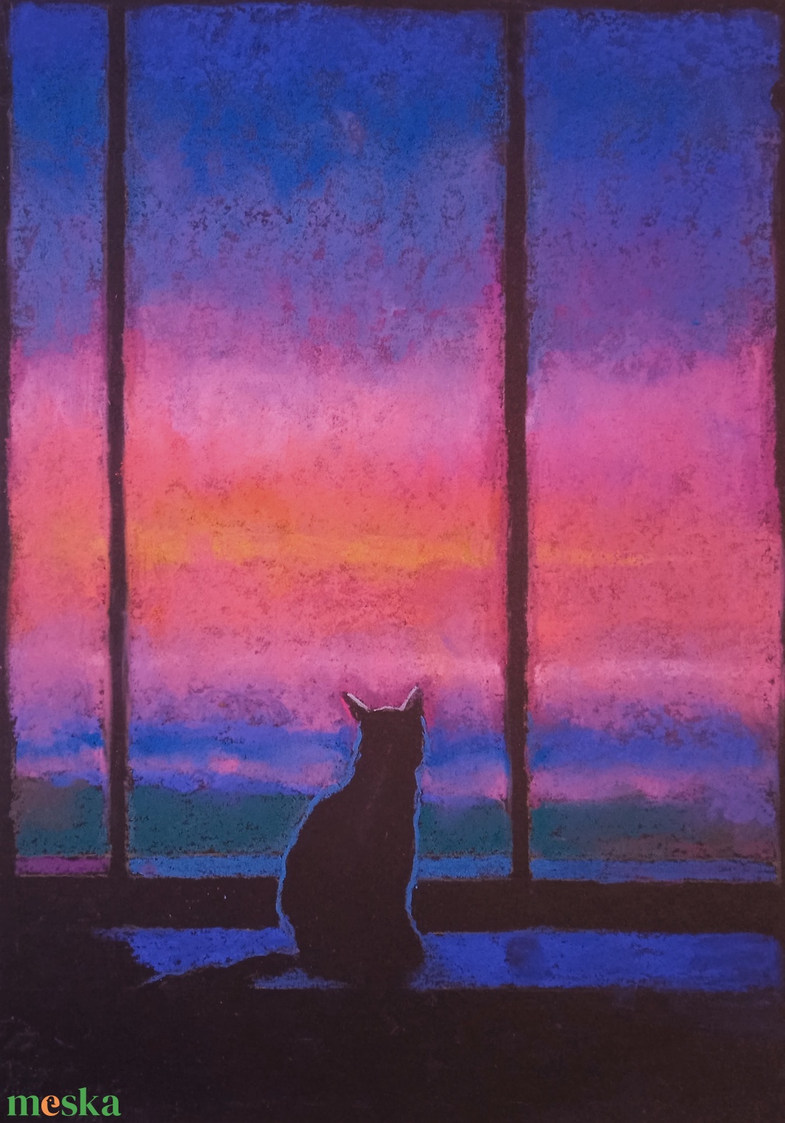 Este - színtanulmány - művészet - festmény - pasztell - Meska.hu