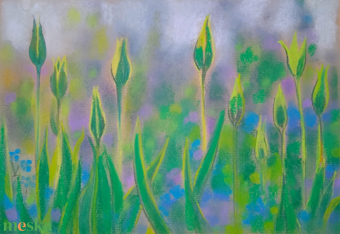 Tavaszi vázlat - művészet - festmény - pasztell - Meska.hu