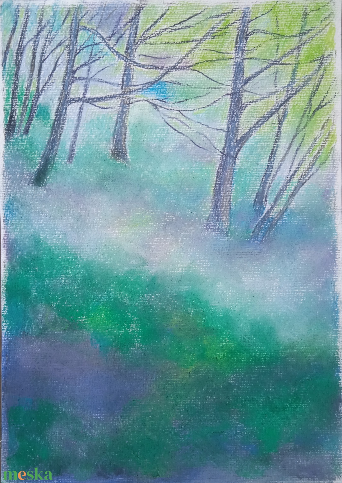 Tavaszi vázlat - művészet - festmény - pasztell - Meska.hu