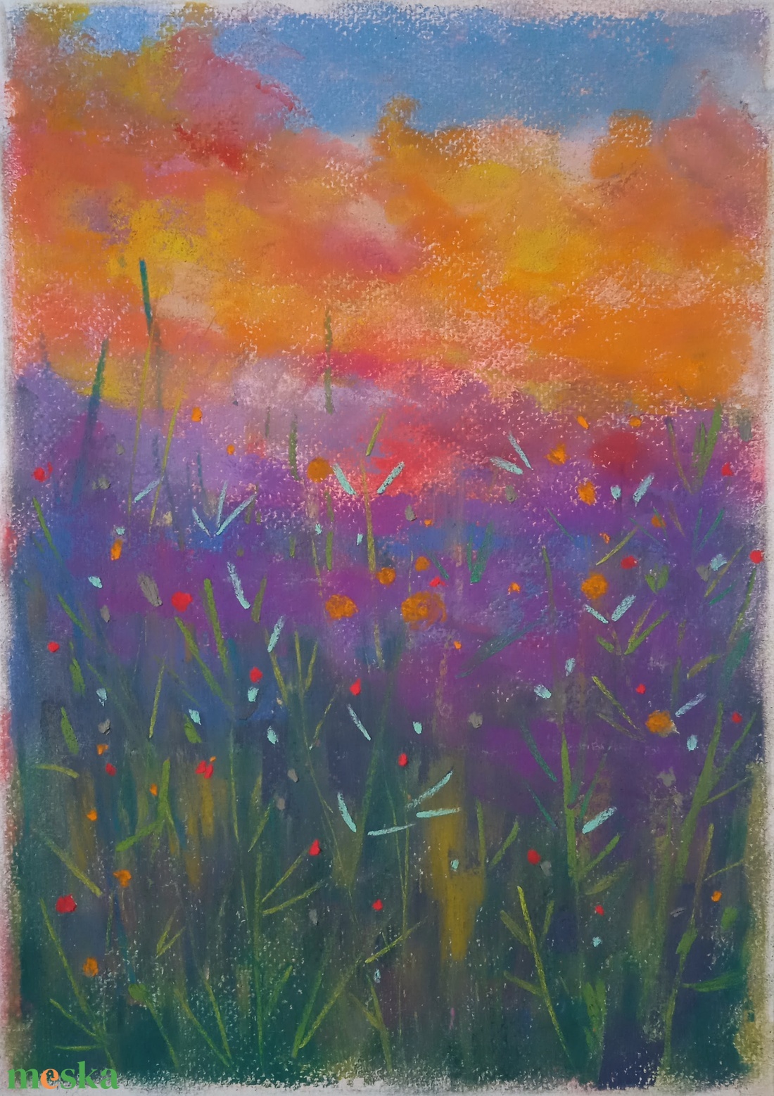 Nyári mező - művészet - festmény - pasztell - Meska.hu