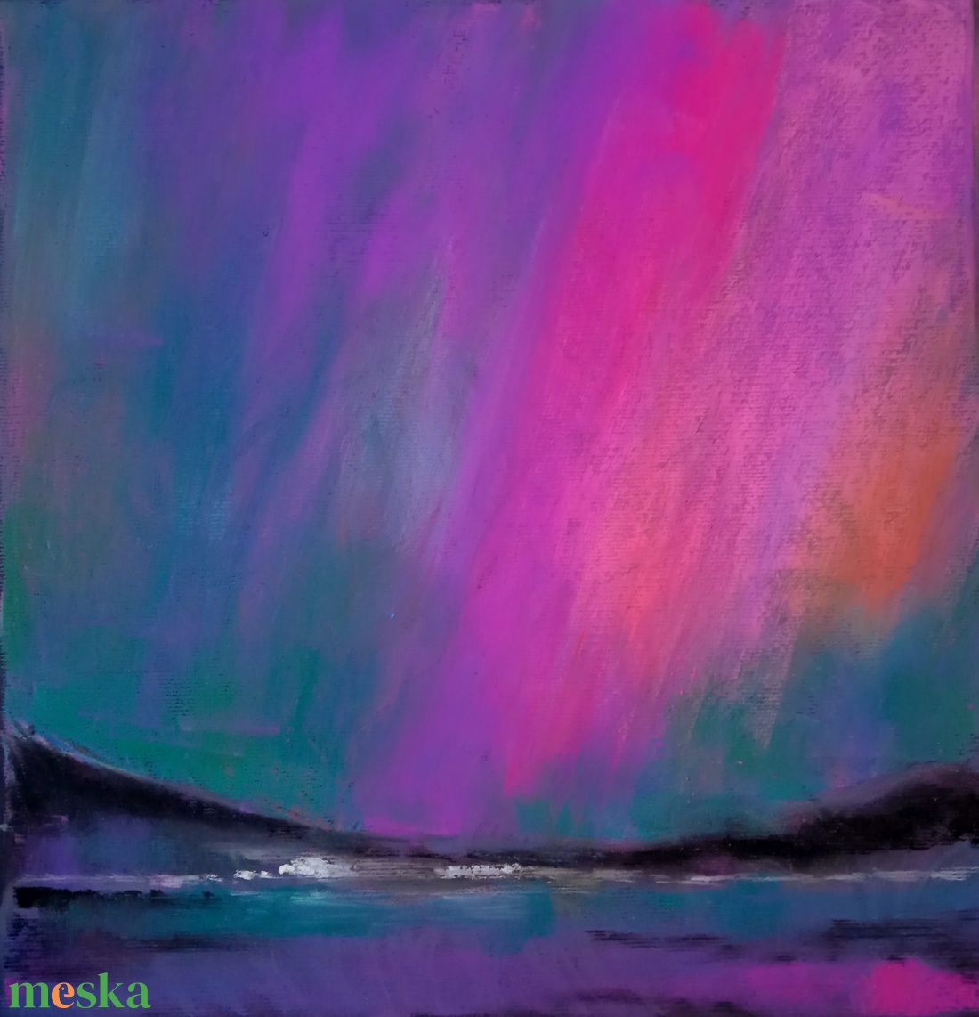 Északi fényben - művészet - festmény - pasztell - Meska.hu