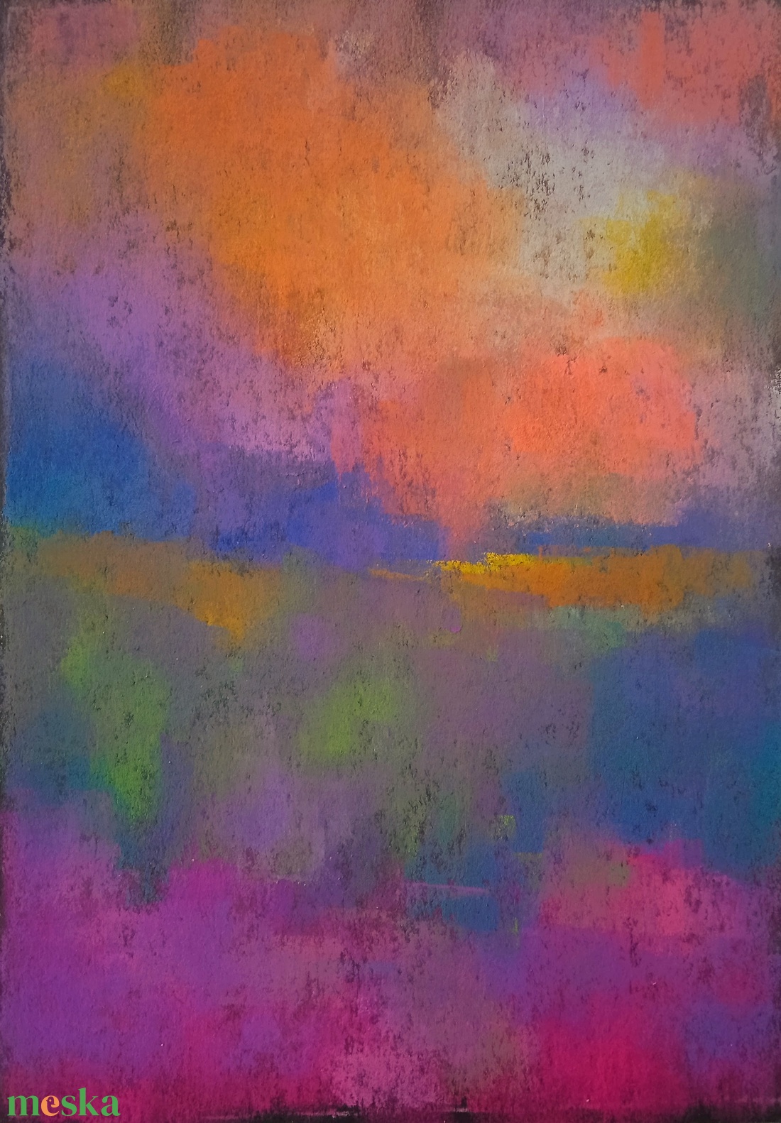 Színtanulmány - nyári mező - művészet - festmény - pasztell - Meska.hu