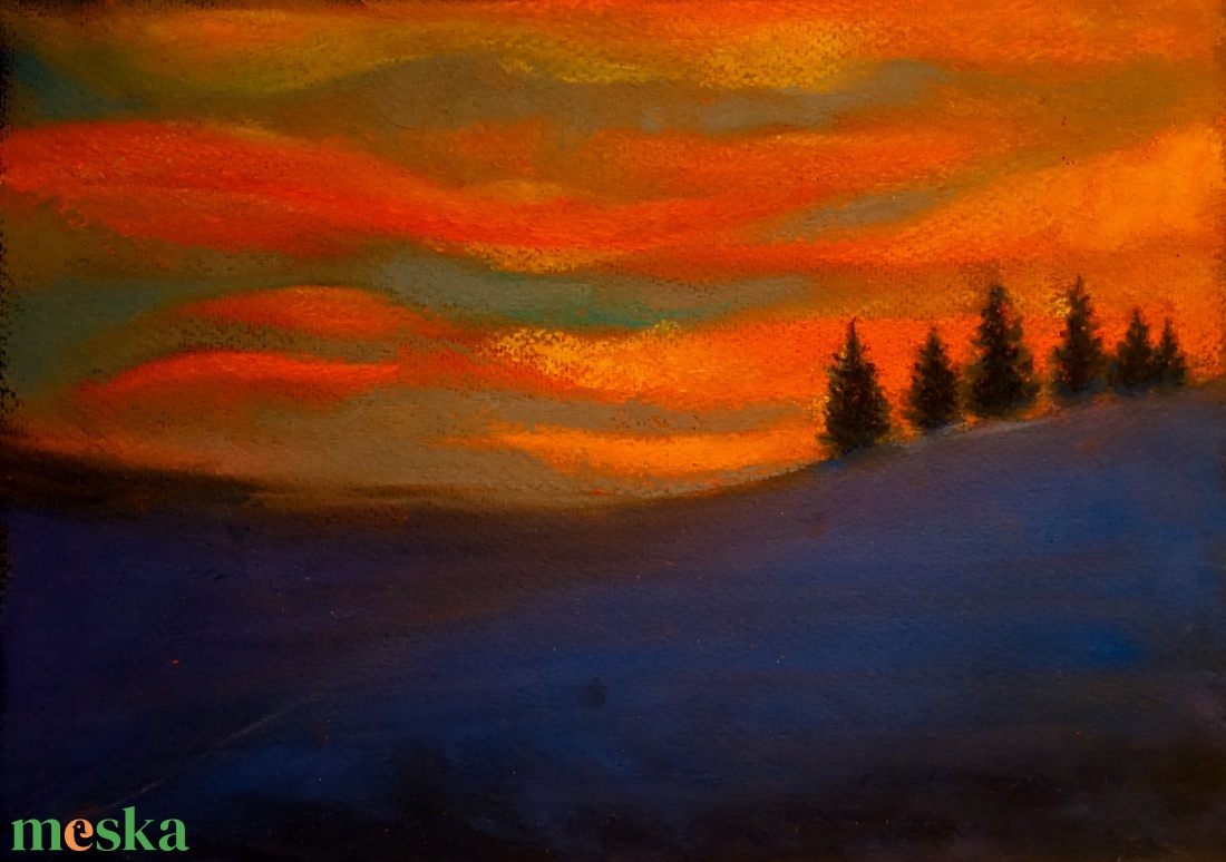 Tanulmány - alkonyat.. - művészet - festmény - pasztell - Meska.hu