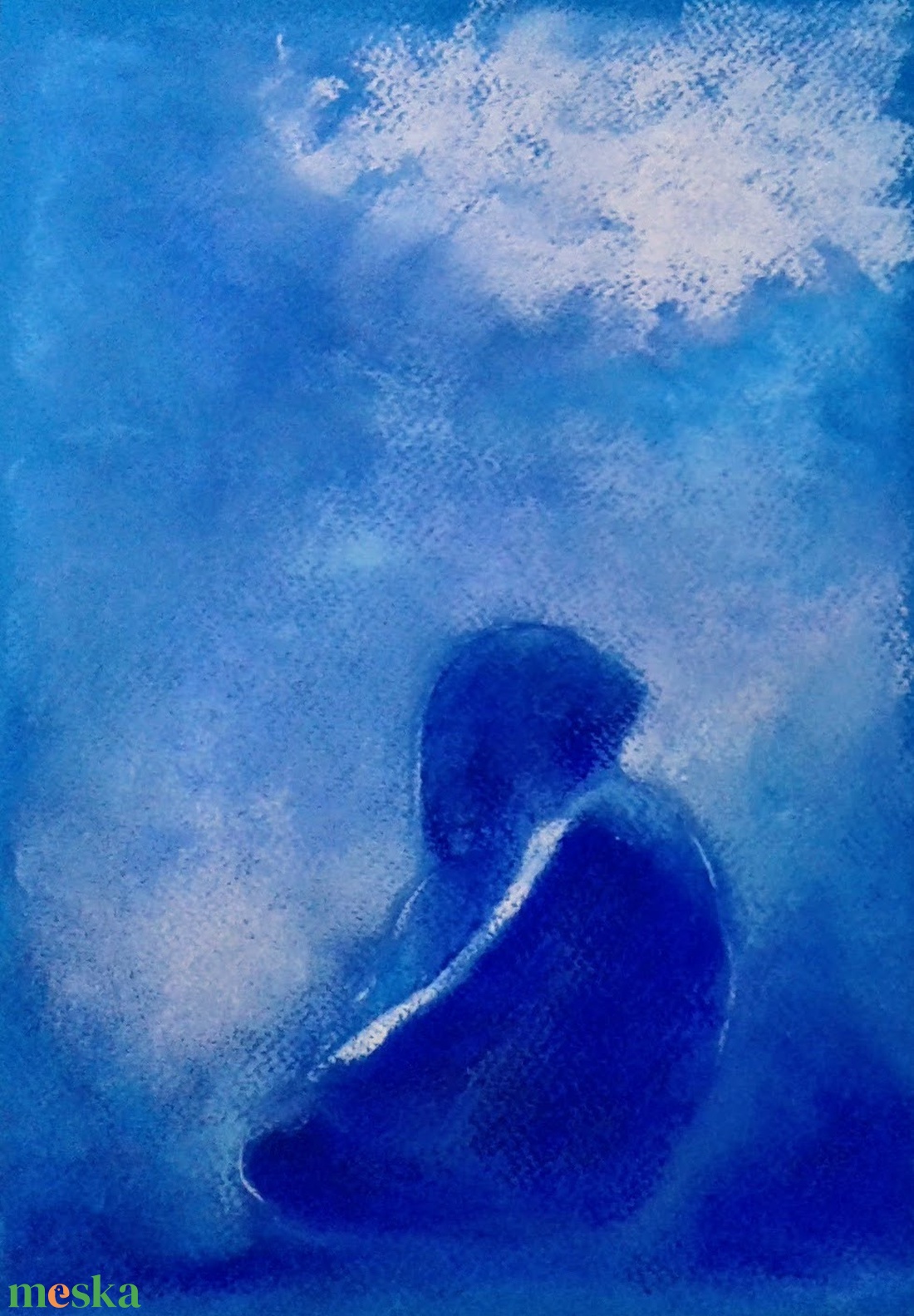 Tanulmány - kék történet - művészet - festmény - pasztell - Meska.hu