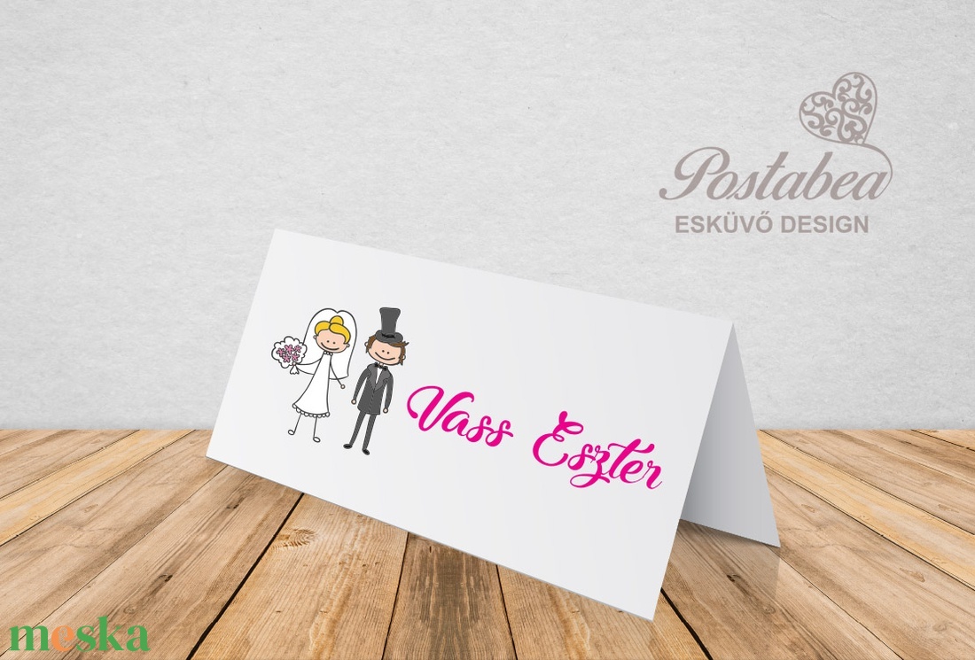 'Nászpár' esküvői ültetőkártya - esküvő - meghívó & kártya - ültetési rend - Meska.hu