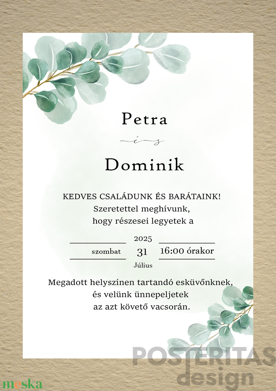 Eucalyptus Festivus elegáns esküvői meghívó / digitális meghívó - esküvő - meghívó & kártya - meghívó - Meska.hu Eucalyptus Festivus elegáns esküvői meghívó / digitális meghívó - esküvő - meghívó & kártya - meghívó - Meska.hu