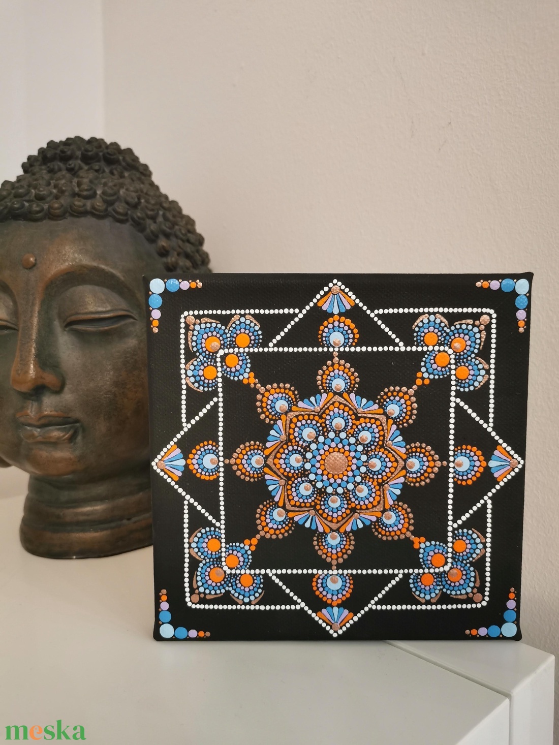 Mandala vászonkép - Kék-narancssárga - otthon & életmód - dekoráció - kép & falikép - vászonkép - Meska.hu Mandala vászonkép - Kék-narancssárga - otthon & életmód - dekoráció - kép & falikép - vászonkép - Meska.hu