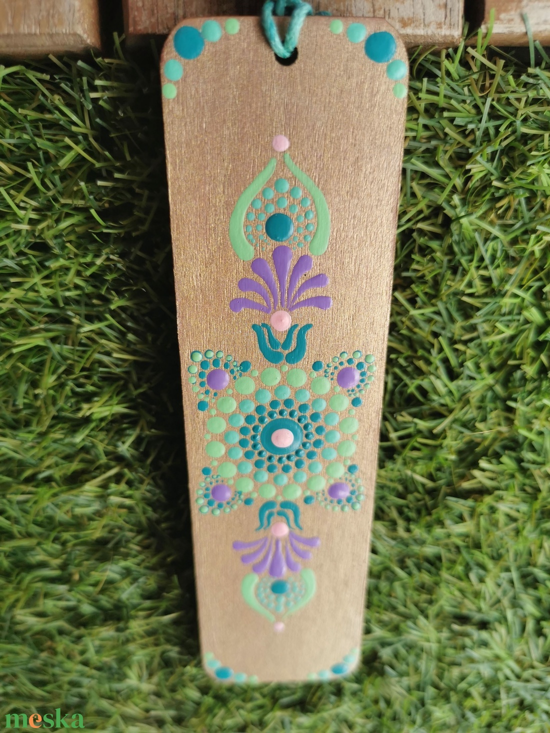 Fa alapra festett mandala könyvjelző - 12x3 cm - Arany-türkiz-lila - könyv & zene - könyvjelző - Meska.hu Fa alapra festett mandala könyvjelző - 12x3 cm - Arany-türkiz-lila - könyv & zene - könyvjelző - Meska.hu