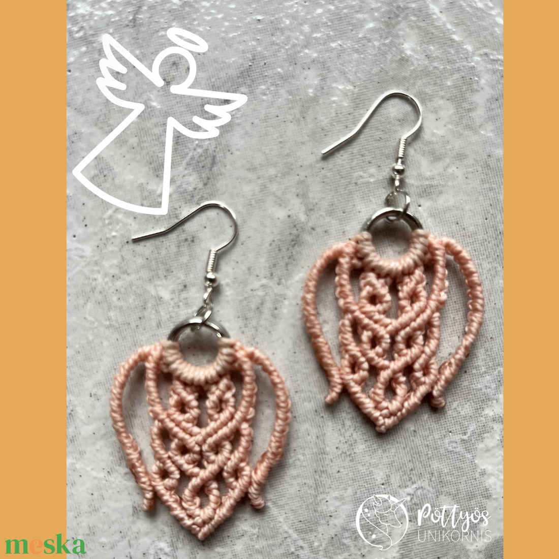 Többféle mikromakramé fülbevaló - választható színvariációkban - ékszer - fülbevaló - lógó fülbevaló - Meska.hu