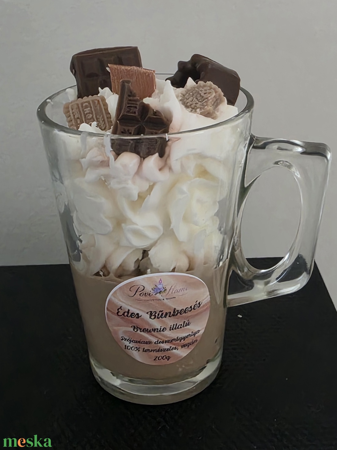 Édes Bűnbeesés � Kézműves szójaviasz desszertgyertya (Brownie illattal) - otthon & életmód - gyertya, illat, aroma - gyertya - Meska.hu